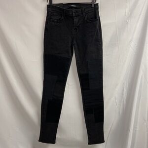 J Brand Photo Ready Super Skinny Patchwork Jeans Black Size 28 NWT